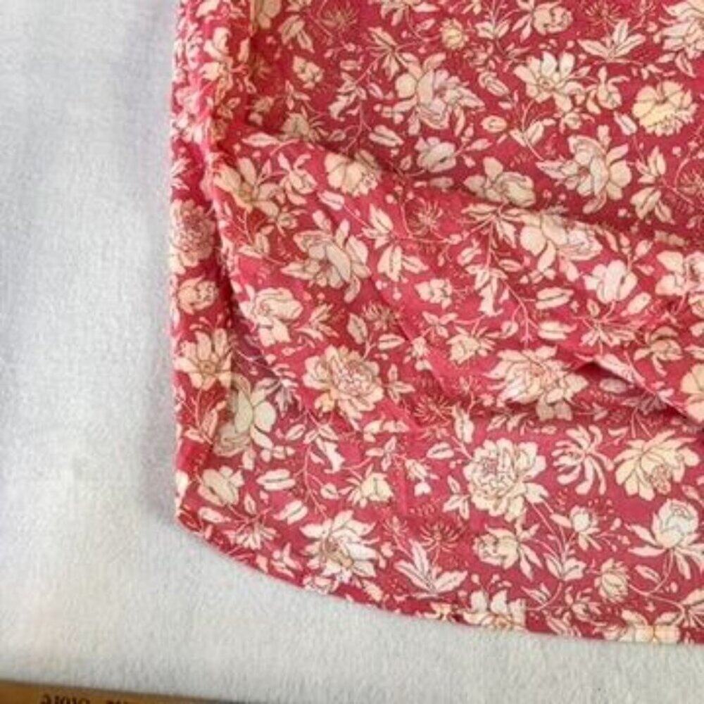 J Crew Cover Up Dress Womens Small Lightweight Long Sleeve Cotton Pink Floral - Picture 4 of 12